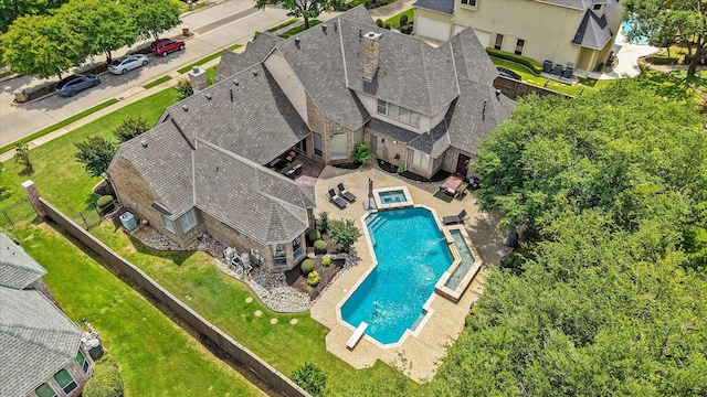 7208 Majestic Mnr, Colleyville, TX 76034 - view from above of property featuring a pool