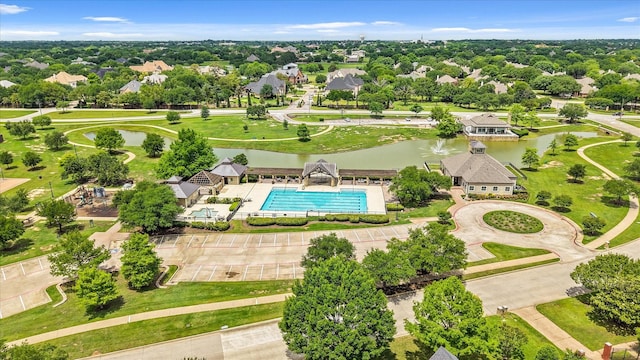 7208 Majestic Mnr, Colleyville, TX 76034 - drone / aerial view of a large body of water and a pool
