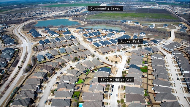 3609 Meridian Ave, Celina, TX 75009 - view of property location with nearby suburban area and a large body of water