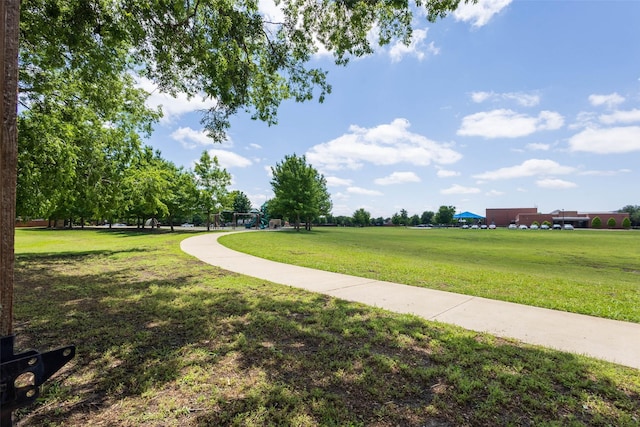 view of community featuring a yard