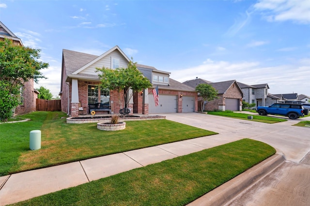 1461 Lakeview Dr, Pelican Bay, TX 76020 - view of front facade featuring concrete driveway, brick siding, a garage, and covered porch