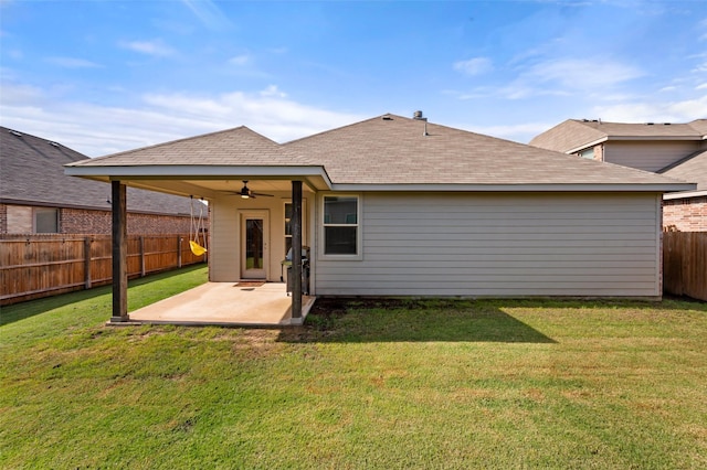 1461 Lakeview Dr, Pelican Bay, TX 76020 - back of property featuring a ceiling fan, a patio, and roof with shingles