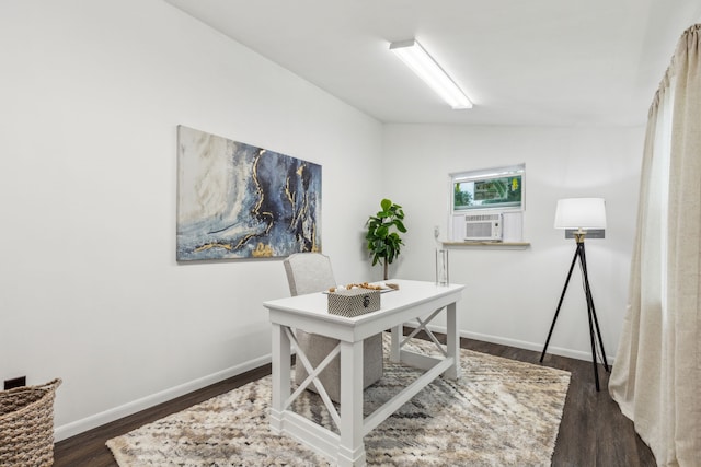 7116 Independence Dr, The Colony, TX 75056 - office with wood finished floors, baseboards, and vaulted ceiling
