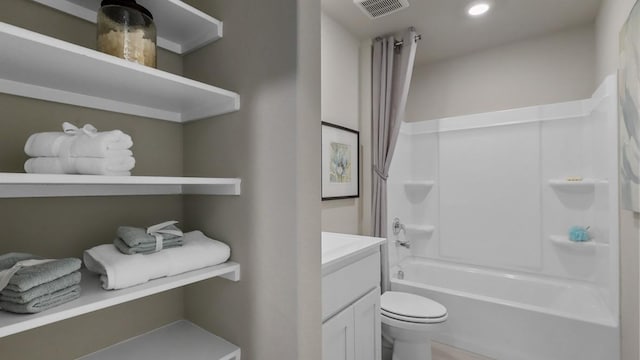 4109 Azam Ln, Fort Worth, TX 76036 - bathroom featuring recessed lighting, toilet, vanity, and bathing tub / shower combination