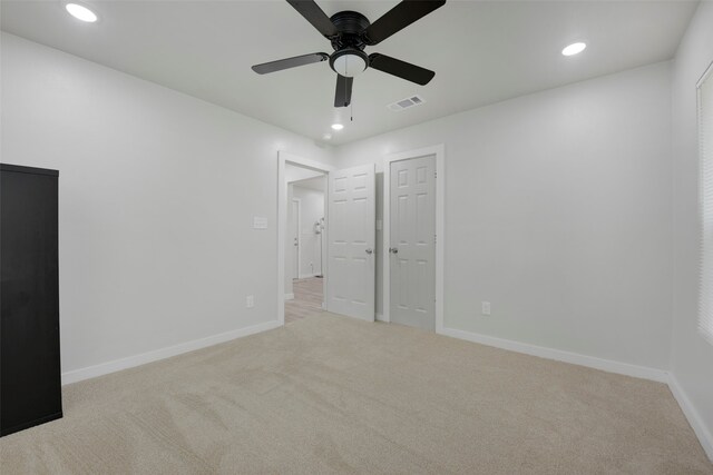 3030 Utah Ave, Dallas, TX 75216 - unfurnished bedroom featuring carpet, recessed lighting, baseboards, and ceiling fan