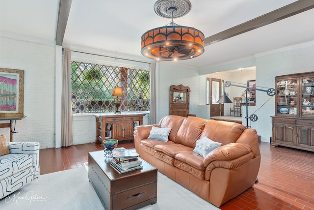 6030 Arden St, Shreveport, LA 71106 - living area with brick wall