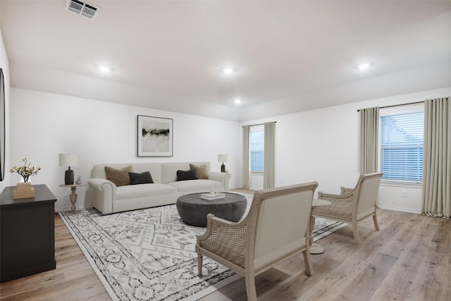 222 Redbarn Ln, Caddo Mills, TX 75135 - living room featuring light wood-style floors, baseboards, and recessed lighting