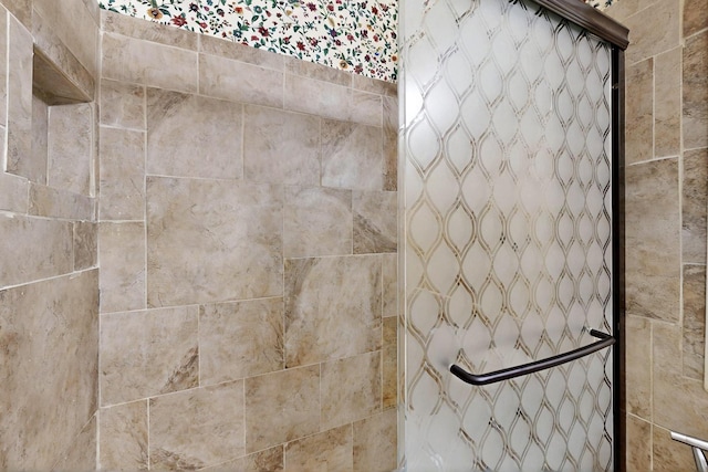 bathroom view of a tile shower
