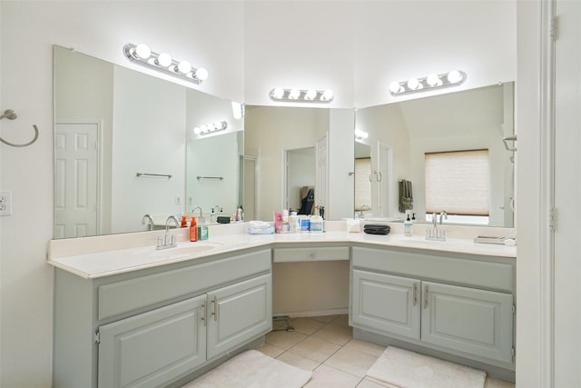 8652 Fernhill Dr, Fort Worth, TX 76123 - full bath with tile patterned flooring and double vanity