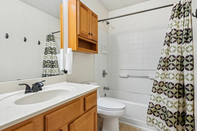 8833 Stirrup Way, Fort Worth, TX 76244 - full bathroom with toilet, shower / bathtub combination with curtain, and vanity