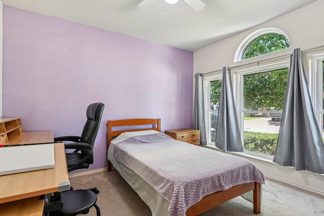 8833 Stirrup Way, Fort Worth, TX 76244 - carpeted bedroom with a desk, ceiling fan, and baseboards