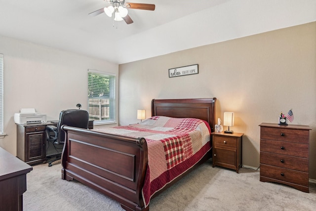 8833 Stirrup Way, Fort Worth, TX 76244 - bedroom featuring light carpet, an office area, and ceiling fan