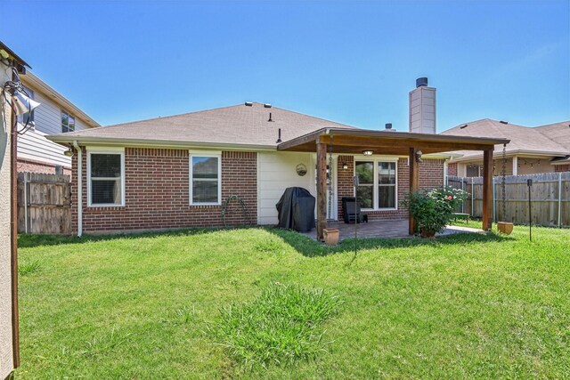 8833 Stirrup Way, Fort Worth, TX 76244 - back of house with a patio area, brick siding, and a chimney