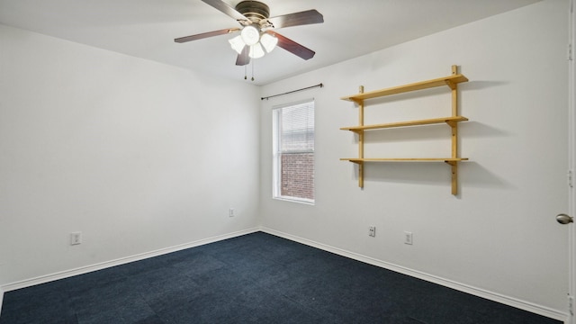 12712 Feathering Dr, Frisco, TX 75036 - unfurnished room with ceiling fan, baseboards, and dark carpet