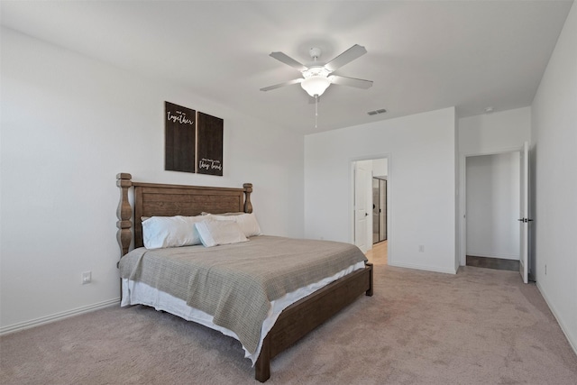 1420 Escondido Dr, Fort Worth, TX 76052 - bedroom featuring light carpet, baseboards, and a ceiling fan