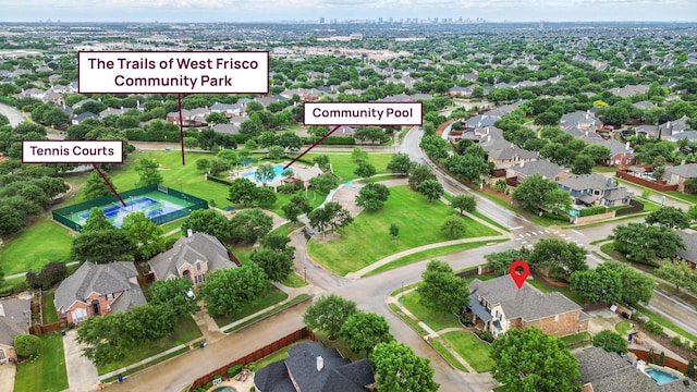 2099 Remington Ln, Frisco, TX 75033 - aerial perspective of suburban area