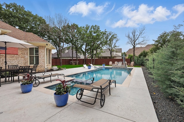 304 Nora Ln, Argyle, TX 76226 - view of swimming pool with a patio area and a fenced backyard