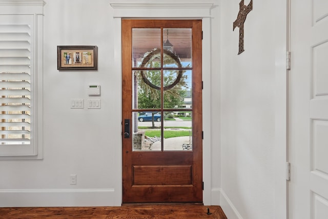 304 Nora Ln, Argyle, TX 76226 - entryway featuring baseboards and wood finished floors
