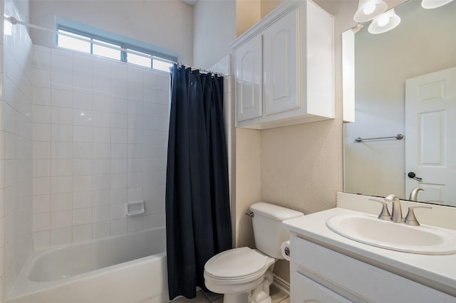 2713 Pasadena Pl, Flower Mound, TX 75022 - bathroom featuring toilet, shower / tub combo, and vanity