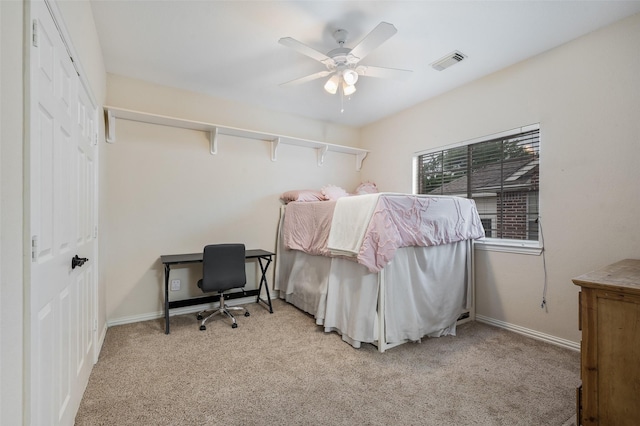2713 Pasadena Pl, Flower Mound, TX 75022 - bedroom with carpet, a ceiling fan, and baseboards