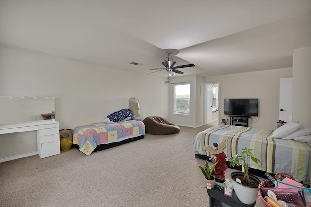 3503 Ridge Crossing Dr, Dallas, TX 75227 - carpeted bedroom with a ceiling fan and baseboards