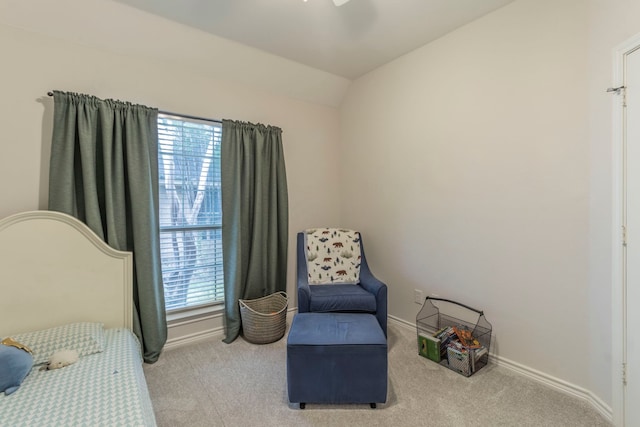 5428 Lake Powell Dr, Fort Worth, TX 76137 - carpeted bedroom featuring multiple windows, lofted ceiling, and baseboards