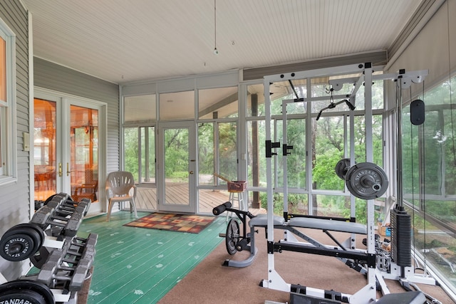 10080 Arvin Hill Rd, Aubrey, TX 76227 - workout area with wood-type flooring