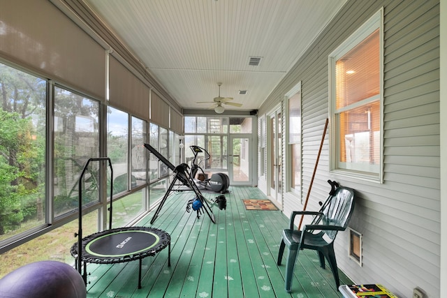 10080 Arvin Hill Rd, Aubrey, TX 76227 - sunroom / solarium with a ceiling fan
