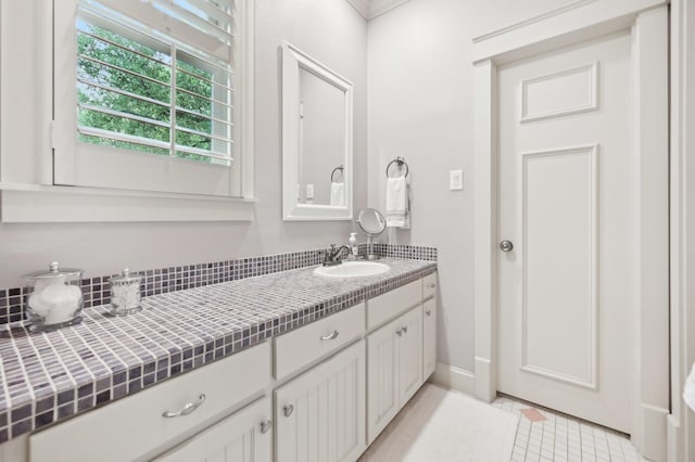 3728 Stanford Ave, University Park, TX 75225 - bathroom featuring vanity and tile patterned flooring