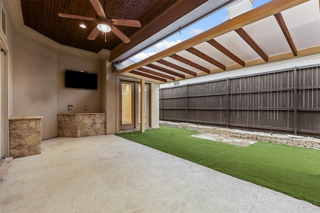 view of patio / terrace with ceiling fan