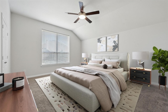 2691 Waterdance Dr, Little Elm, TX 75068 - bedroom featuring lofted ceiling, light carpet, baseboards, and a ceiling fan