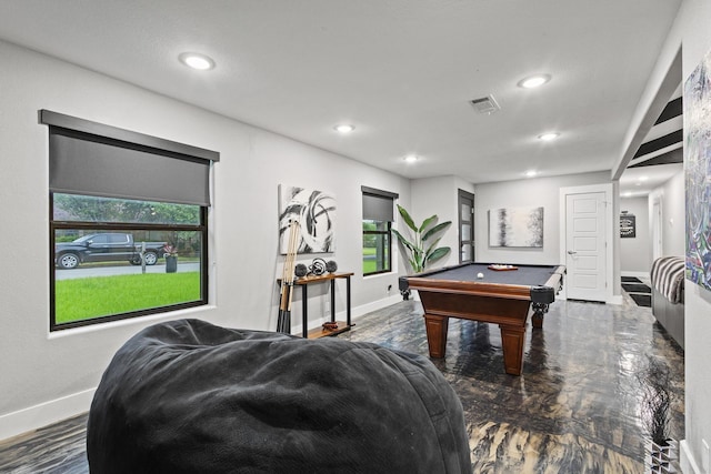 2512 Bennett Ave, Sherman, TX 75090 - playroom with baseboards, billiards, and recessed lighting