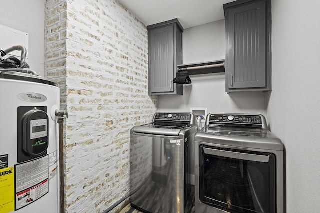2512 Bennett Ave, Sherman, TX 75090 - laundry room with water heater, separate washer and dryer, and cabinet space