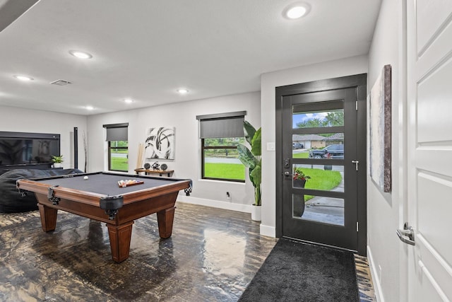 2512 Bennett Ave, Sherman, TX 75090 - rec room with recessed lighting, baseboards, billiards, and wood finished floors