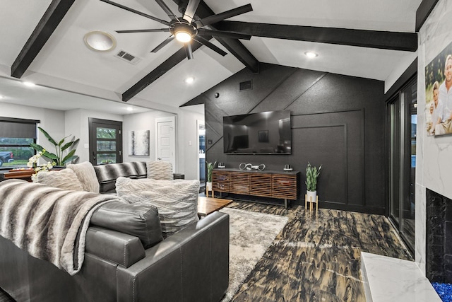 2512 Bennett Ave, Sherman, TX 75090 - living area featuring ceiling fan, recessed lighting, and a fireplace