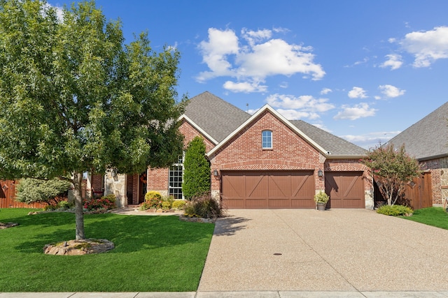 850 Long Valley Ct, Prosper, TX 75078 - view of front of property featuring brick siding, concrete driveway, an attached garage, and roof with shingles
