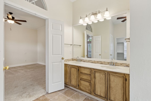 10008 Preston Vineyard Dr, Frisco, TX 75035 - full bath with a ceiling fan and double vanity