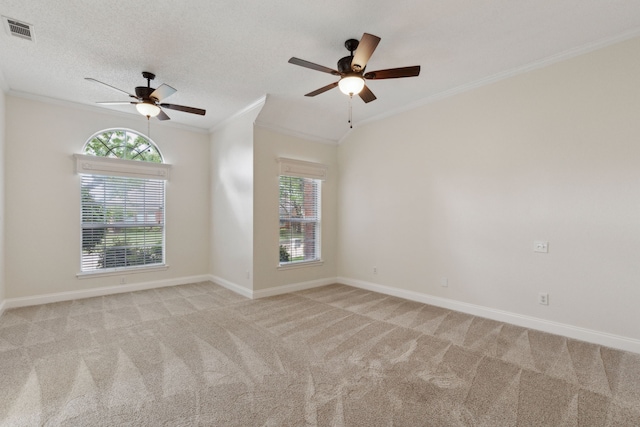 10008 Preston Vineyard Dr, Frisco, TX 75035 - carpeted empty room with a ceiling fan, ornamental molding, and baseboards