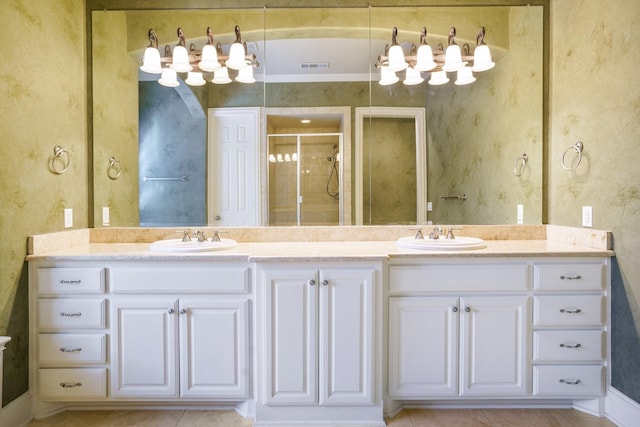 1727 Lantana Ln, Frisco, TX 75033 - bathroom with a stall shower and double vanity