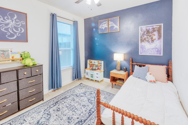 522 N Montague St, Pilot Point, TX 76258 - carpeted bedroom featuring baseboards and ceiling fan
