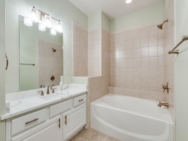 323 Emma Call Ct, Decatur, TX 76234 - full bathroom with vanity and tile patterned flooring