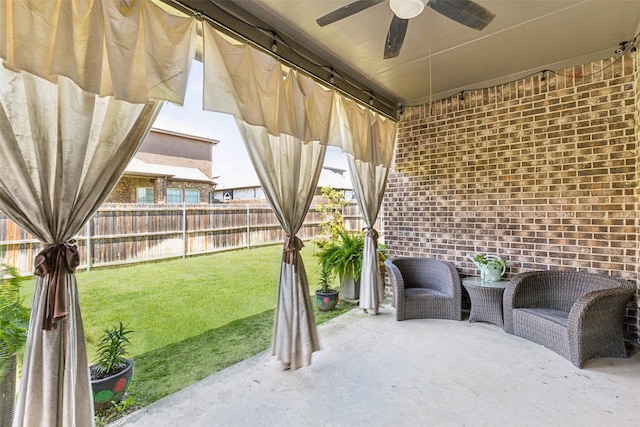 121 Quail Run Rd, Red Oak, TX 75154 - view of patio / terrace with ceiling fan