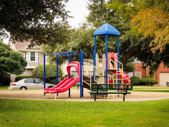 community playground with a yard