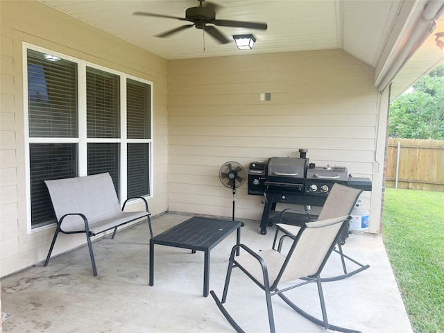 9812 Shadybrooke Dr, Shreveport, LA 71115 - view of patio with fence and a ceiling fan