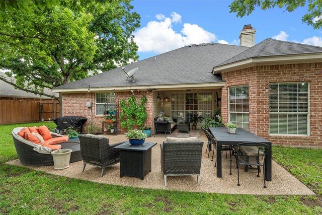 view of patio featuring outdoor lounge area