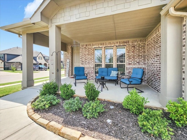 1152 Snowy Owl Dr, Alvarado, TX 76009 - view of patio / terrace featuring an outdoor living space and covered porch