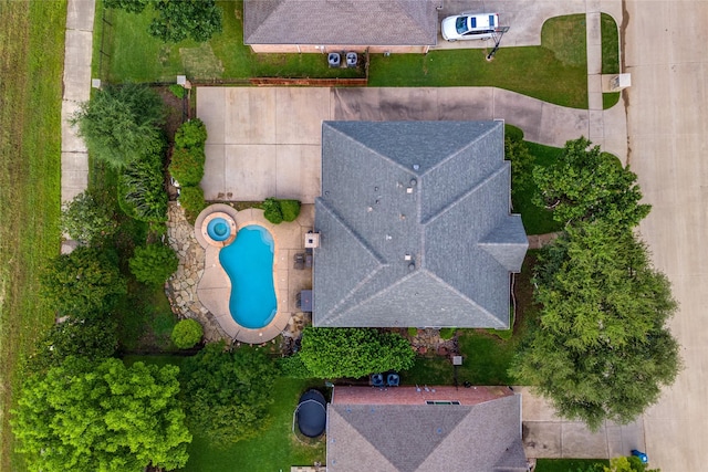 bird's eye view of a pool