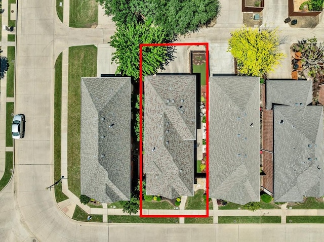 aerial view of property's location featuring property parcel outlined