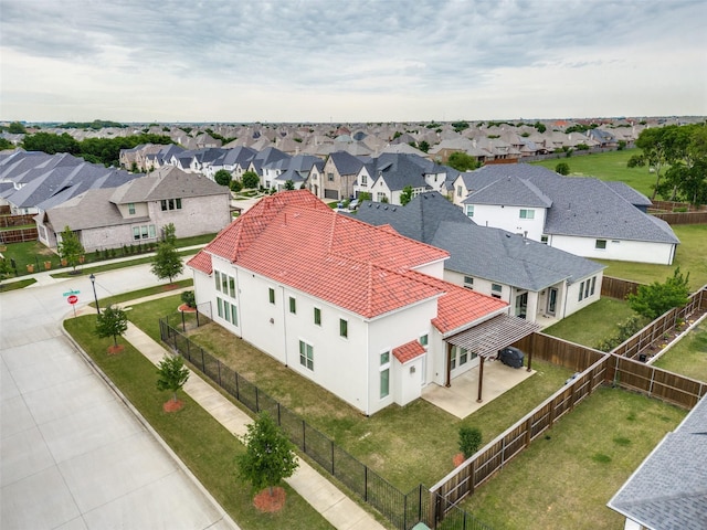 aerial view of residential area