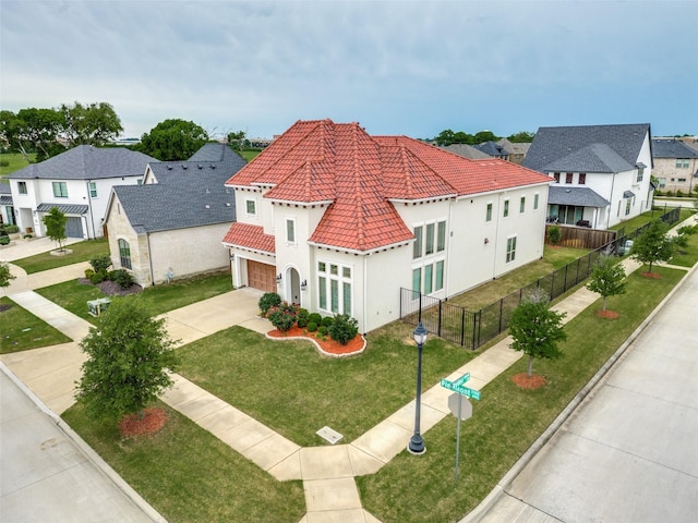 aerial view of residential area